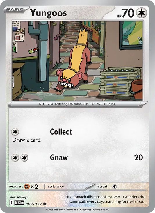 Yungoos Normal 109/132 Mega Evolution Pokémon Card