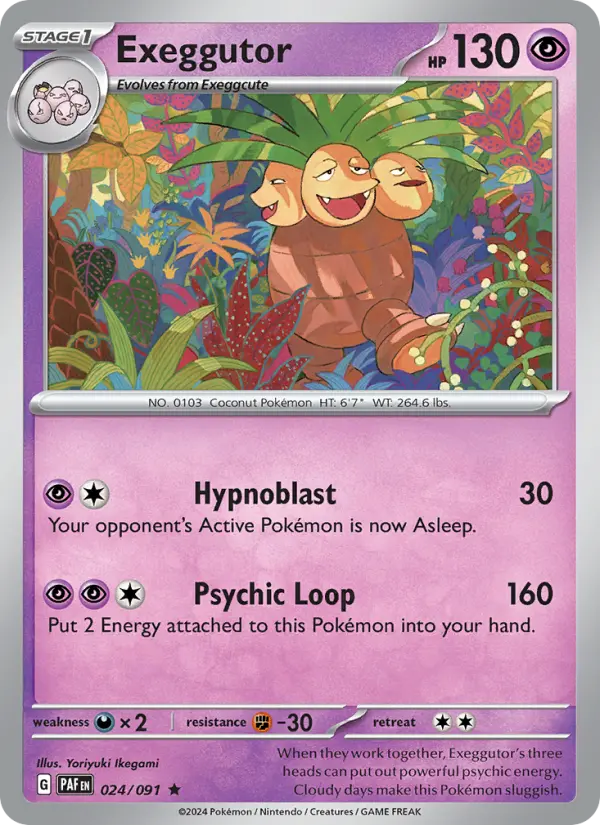 Exeggutor Reverse Holo 024/91 Paldean Fates Pokémon Card