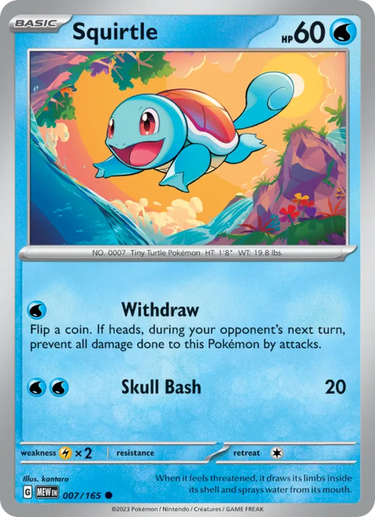 Squirtle Normal 007/165 151 Pokémon Card