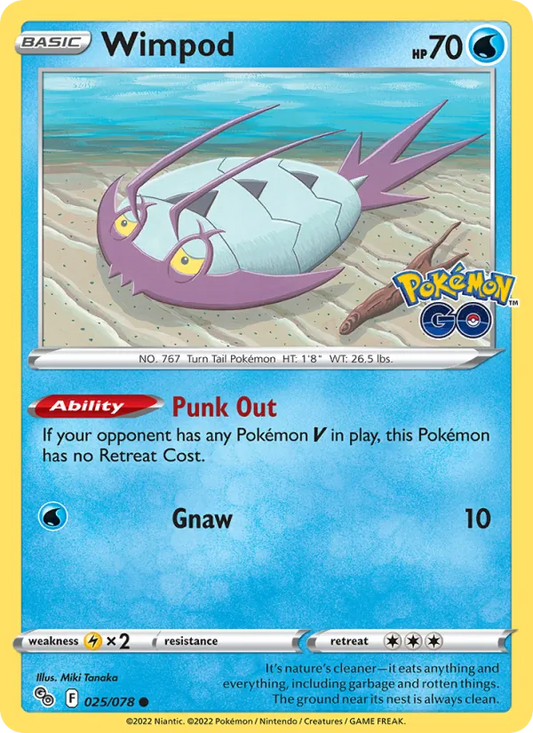 Wimpod Reverse Holo 025/78 Pokémon GO Pokémon Card