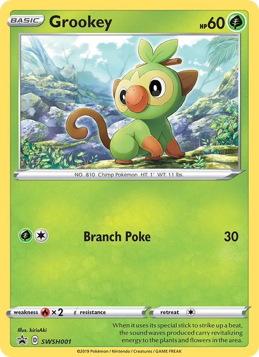 Grookey Holo WH001/307 SWSH Black Star Promos Pokémon Card