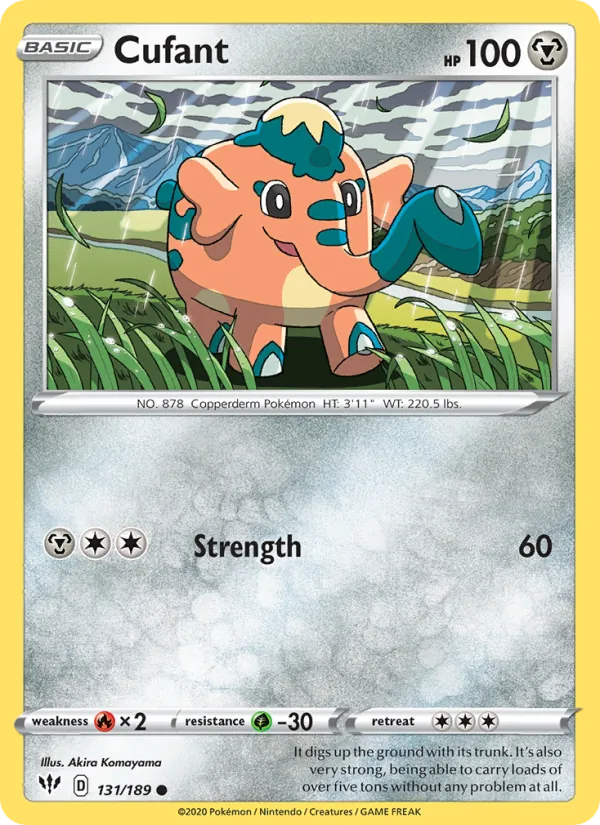 Cufant Reverse Holo 131/189 Darkness Ablaze Pokémon Card