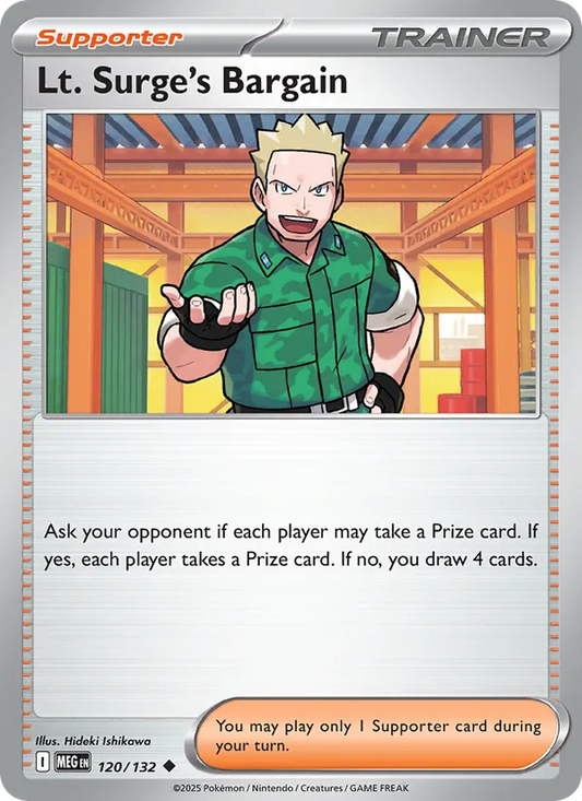 Lt. Surge's Bargain Normal 120/132 Mega Evolution Pokémon Card