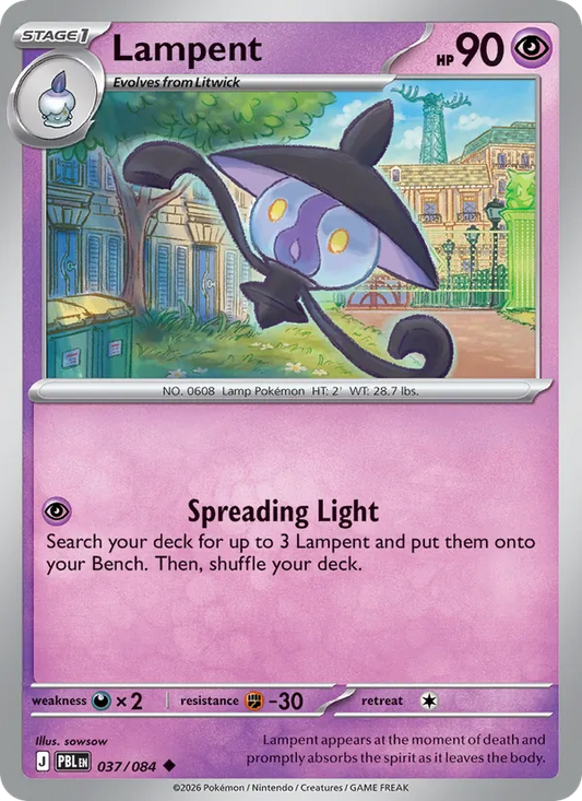 Lampent Normal 037/84 Pitch Black Pokémon Card