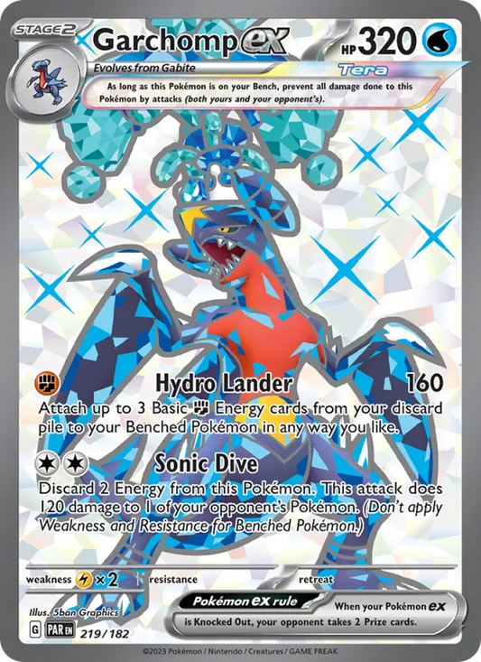 Garchomp ex Holo 219/182 Paradox Rift Pokémon Card