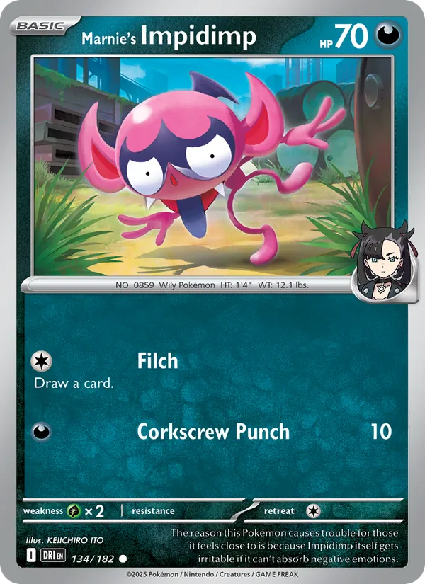 Marnie's Impidimp Normal 134/182 Destined Rivals Pokémon Card