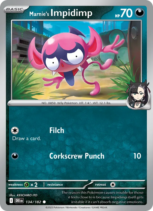 Marnie's Impidimp Normal 134/182 Destined Rivals Pokémon Card