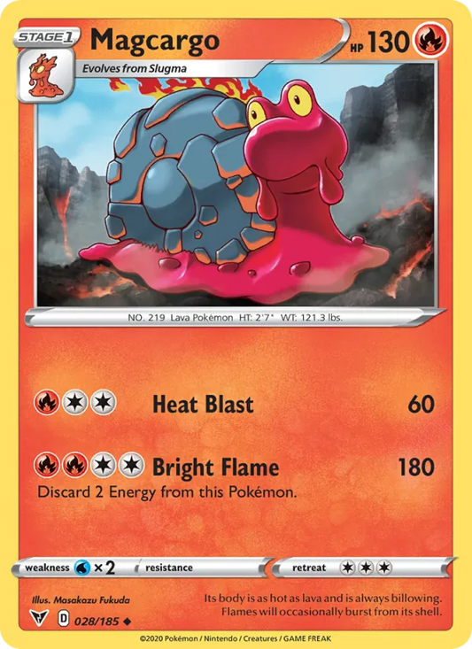 Magcargo Normal 028/185 Vivid Voltage Pokémon Card