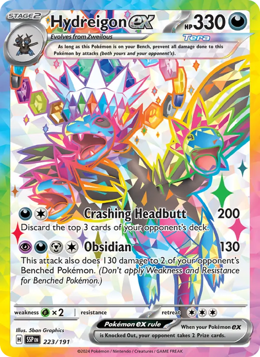 Hydreigon ex Holo 223/191 Surging Sparks Pokémon Card