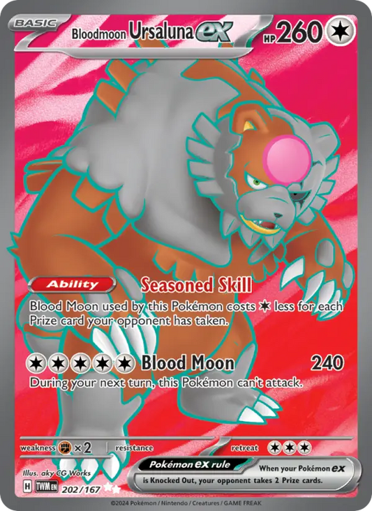 Bloodmoon Ursaluna ex Holo 202/167 Twilight Masquerade Pokémon Card
