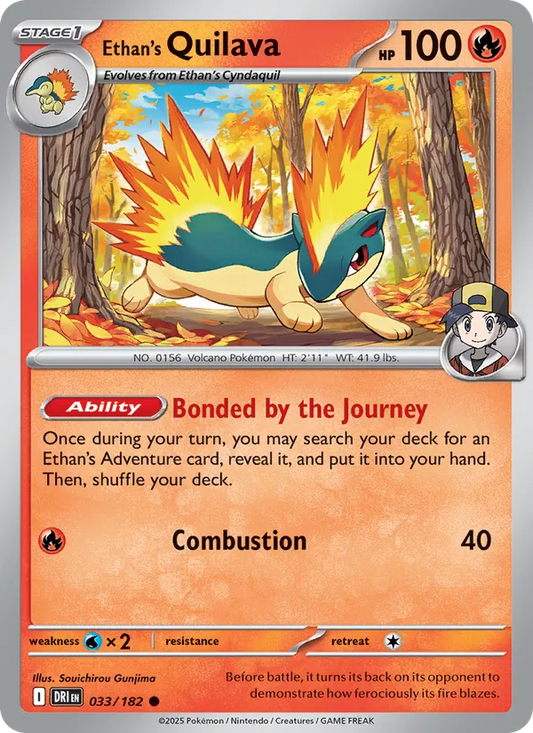 Ethan's Quilava Normal 033/182 Destined Rivals Pokémon Card