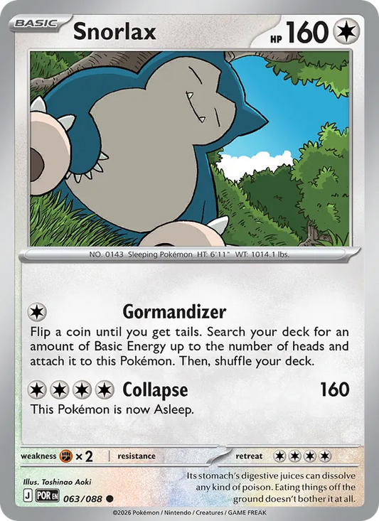 Snorlax Normal 063/88 Perfect Order Pokémon Card