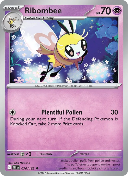 Ribombee Normal 076/162 Temporal Forces Pokémon Card