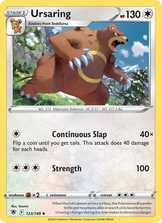 Ursaring Reverse Holo 123/189 Astral Radiance Pokémon Card