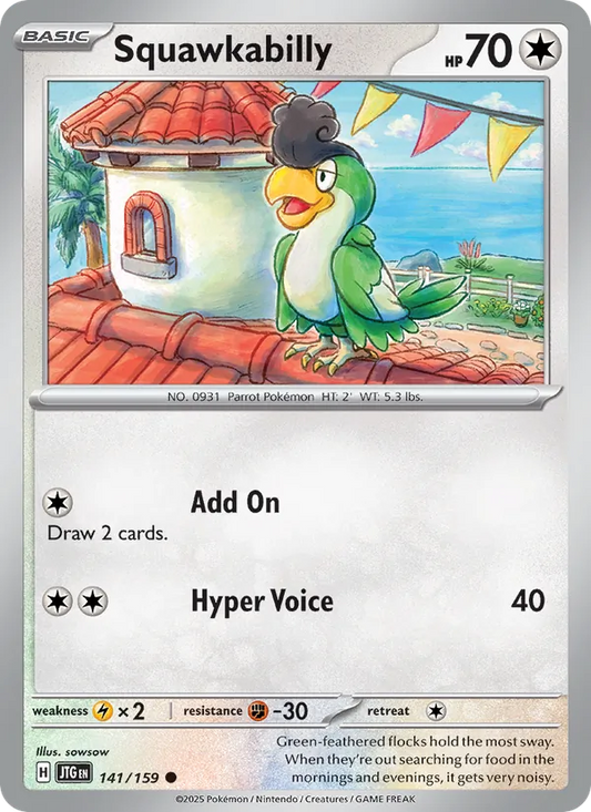 Squawkabilly Normal 141/159 Journey Together Pokémon Card
