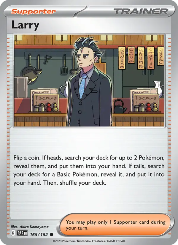 Larry Reverse Holo 165/182 Paradox Rift Pokémon Card