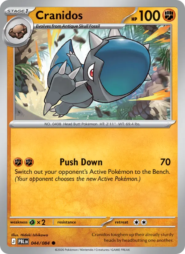 Cranidos Reverse Holo 044/84 Pitch Black Pokémon Card