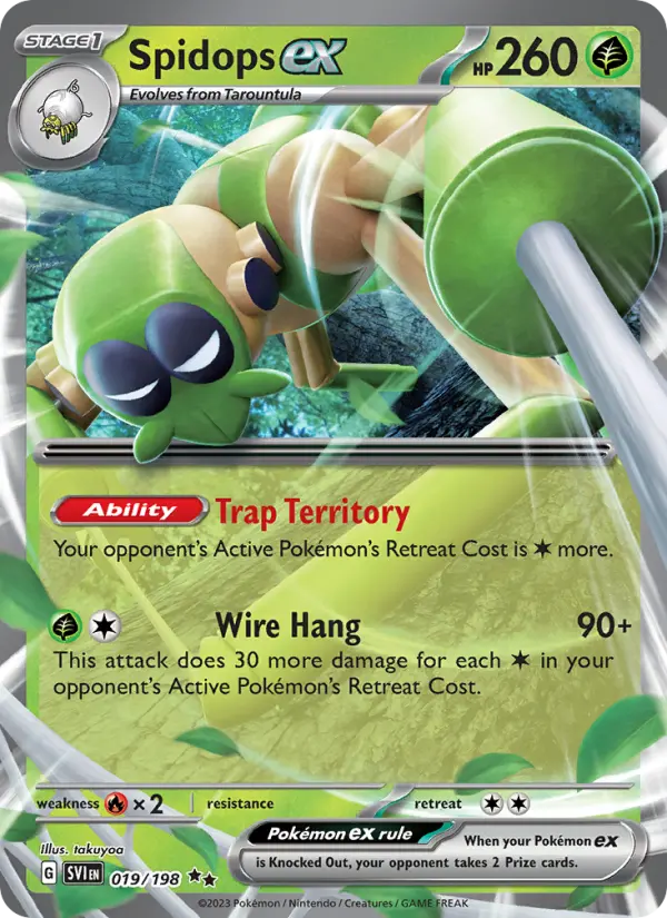 Spidops ex Holo 019/198 Scarlet & Violet Pokémon Card