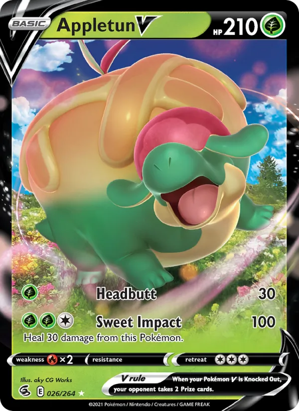 Appletun V Holo 026/264 Fusion Strike Pokémon Card