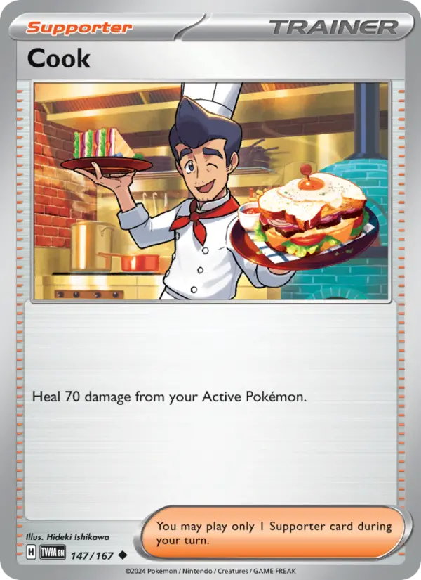 Cook Reverse Holo 147/167 Twilight Masquerade Pokémon Card