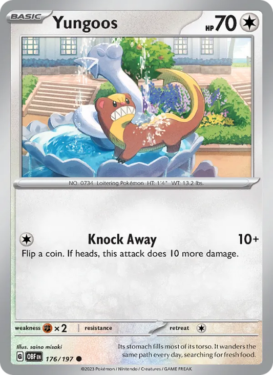 Yungoos Normal 176/197 Obsidian Flames Pokémon Card