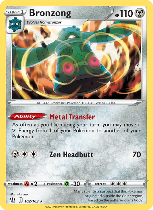 Bronzong Holo 102/163 Battle Styles Pokémon Card