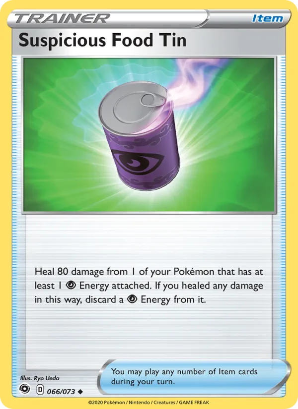Suspicious Food Tin Reverse Holo 066/73 Champion's Path Pokémon Card