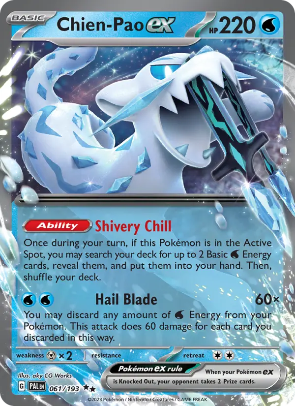 Chien-Pao ex Holo 061/193 Paldea Evolved Pokémon Card
