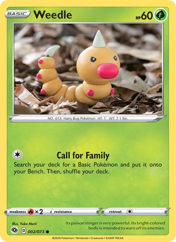 Weedle Reverse Holo 002/73 Champion's Path Pokémon Card