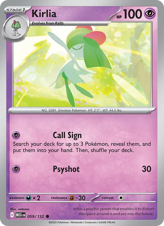 Kirlia Normal 059/132 Mega Evolution Pokémon Card