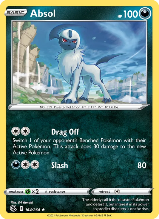 Absol Reverse Holo 164/264 Fusion Strike Pokémon Card