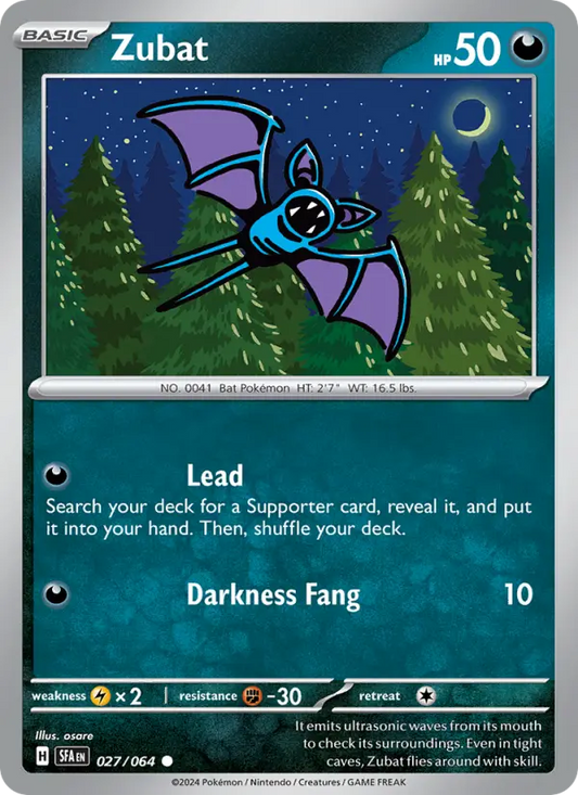Zubat Non-Foil 027/64 Shrouded Fable Pokémon Card
