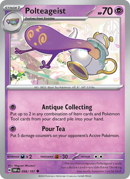 Polteageist Normal 098/197 Obsidian Flames Pokémon Card