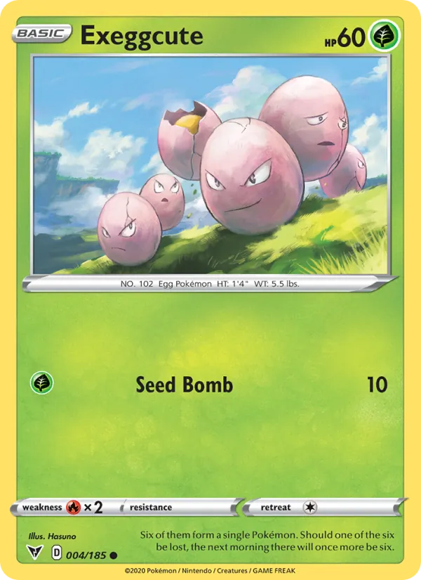 Exeggcute Reverse Holo 004/185 Vivid Voltage Pokémon Card
