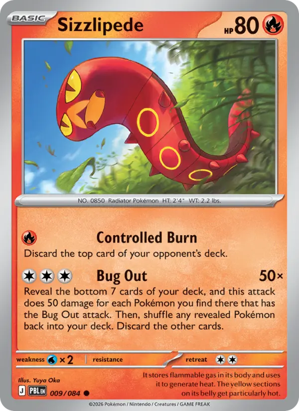 Sizzlipede Reverse Holo 009/84 Pitch Black Pokémon Card