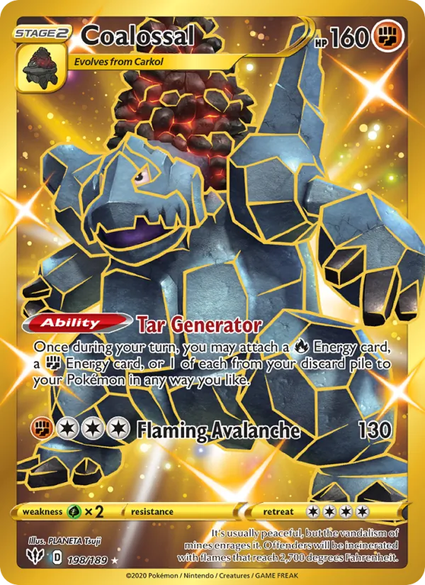 Coalossal Holo 198/189 Darkness Ablaze Pokémon Card