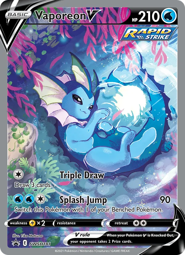 Vaporeon V Holo WH181/307 SWSH Black Star Promos Pokémon Card