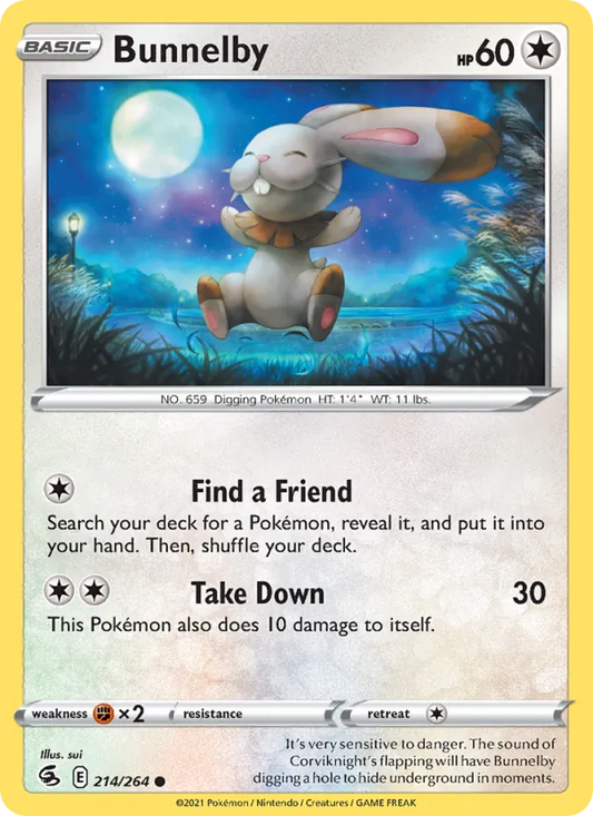 Bunnelby Normal 214/264 Fusion Strike Pokémon Card