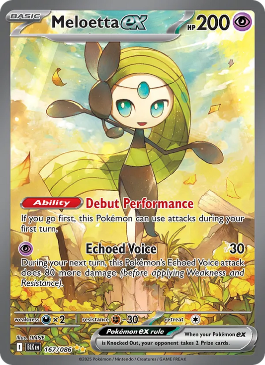 Meloetta ex Holo 167/86 Black Bolt Pokémon Card