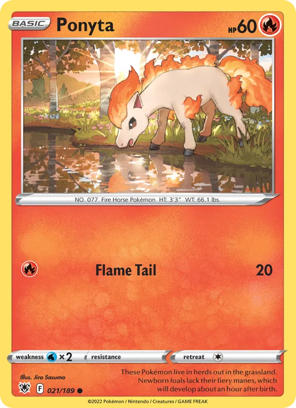Ponyta Reverse Holo 021/189 Astral Radiance Pokémon Card