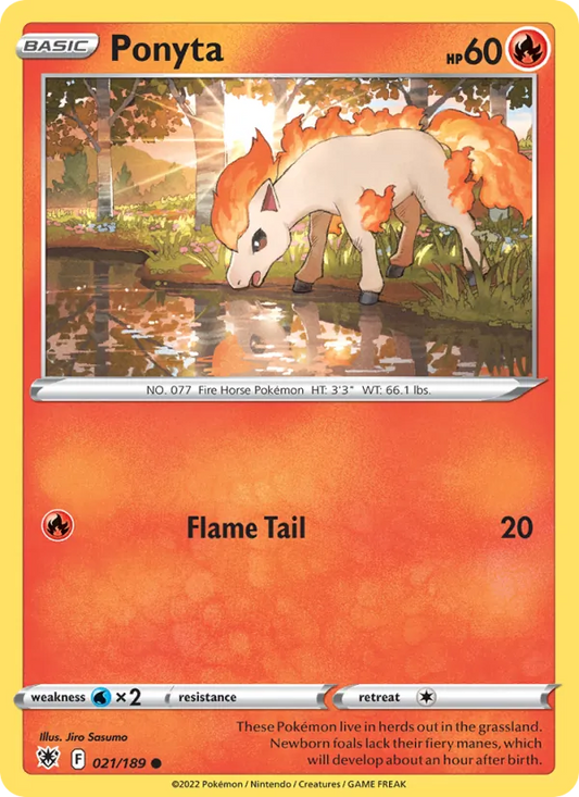 Ponyta Reverse Holo 021/189 Astral Radiance Pokémon Card