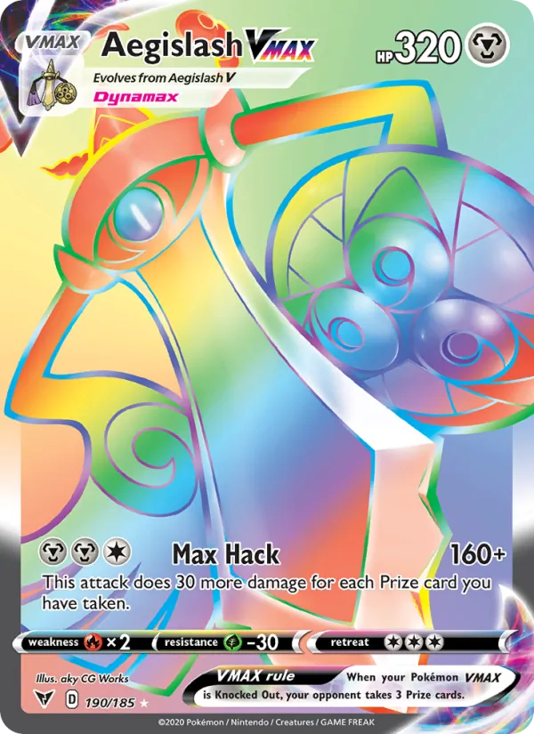 Aegislash VMAX Holo 190/185 Vivid Voltage Pokémon Card