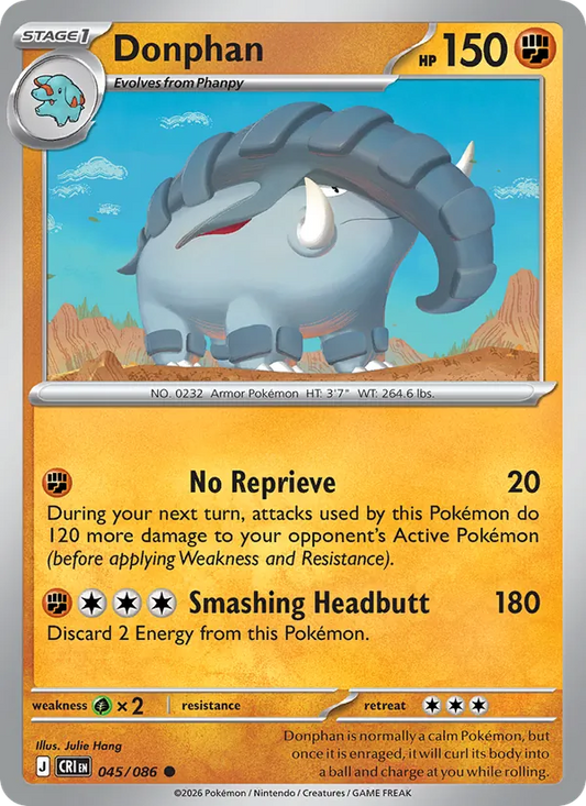 Donphan Normal 045/86 Chaos Rising Pokémon Card
