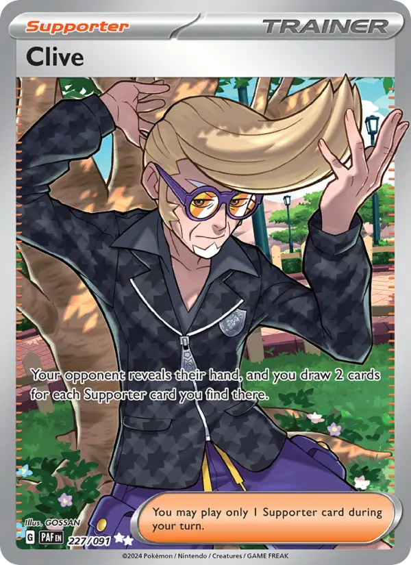 Clive Holo 227/91 Paldean Fates Pokémon Card