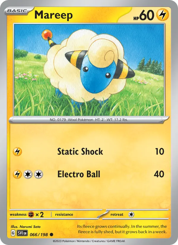 Mareep Non-Foil 066/198 Scarlet & Violet Pokémon Card