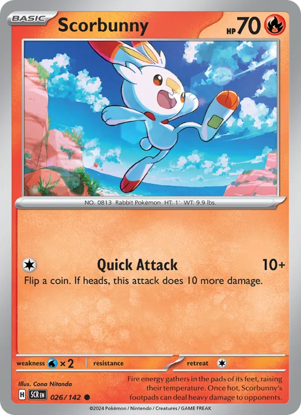 Scorbunny Normal 026/142 Stellar Crown Pokémon Card