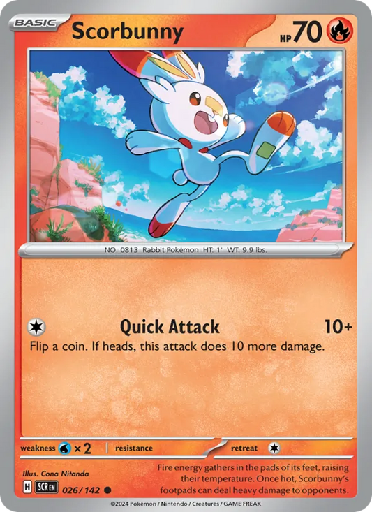 Scorbunny Normal 026/142 Stellar Crown Pokémon Card