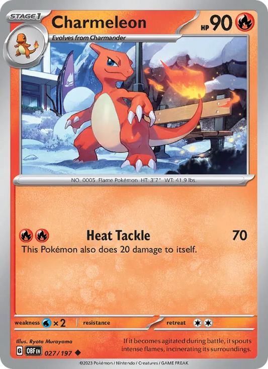 Charmeleon Normal 027/197 Obsidian Flames Pokémon Card