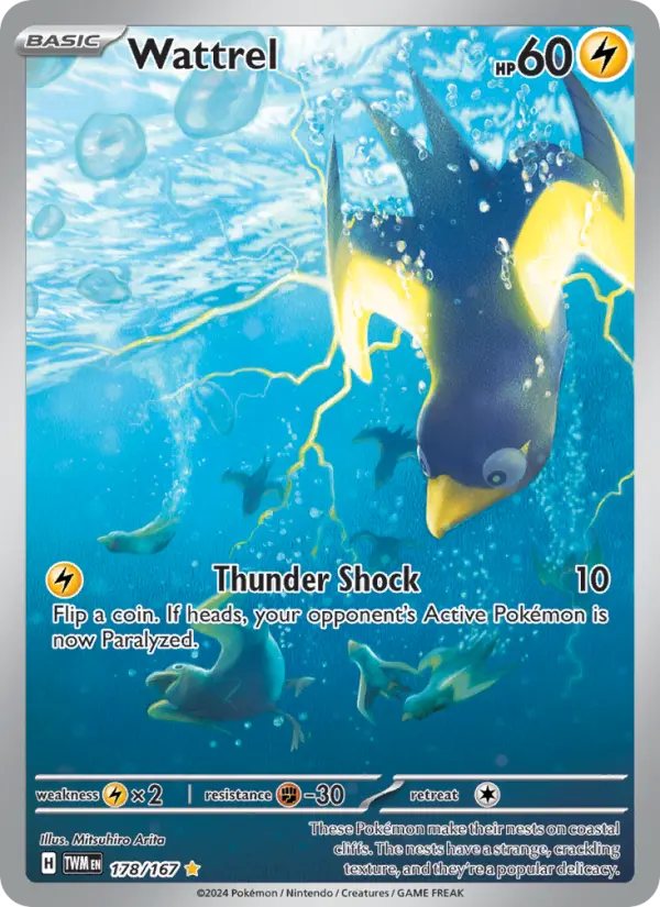 Wattrel Holo 178/167 Twilight Masquerade Pokémon Card