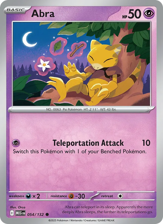 Abra Normal 054/132 Mega Evolution Pokémon Card